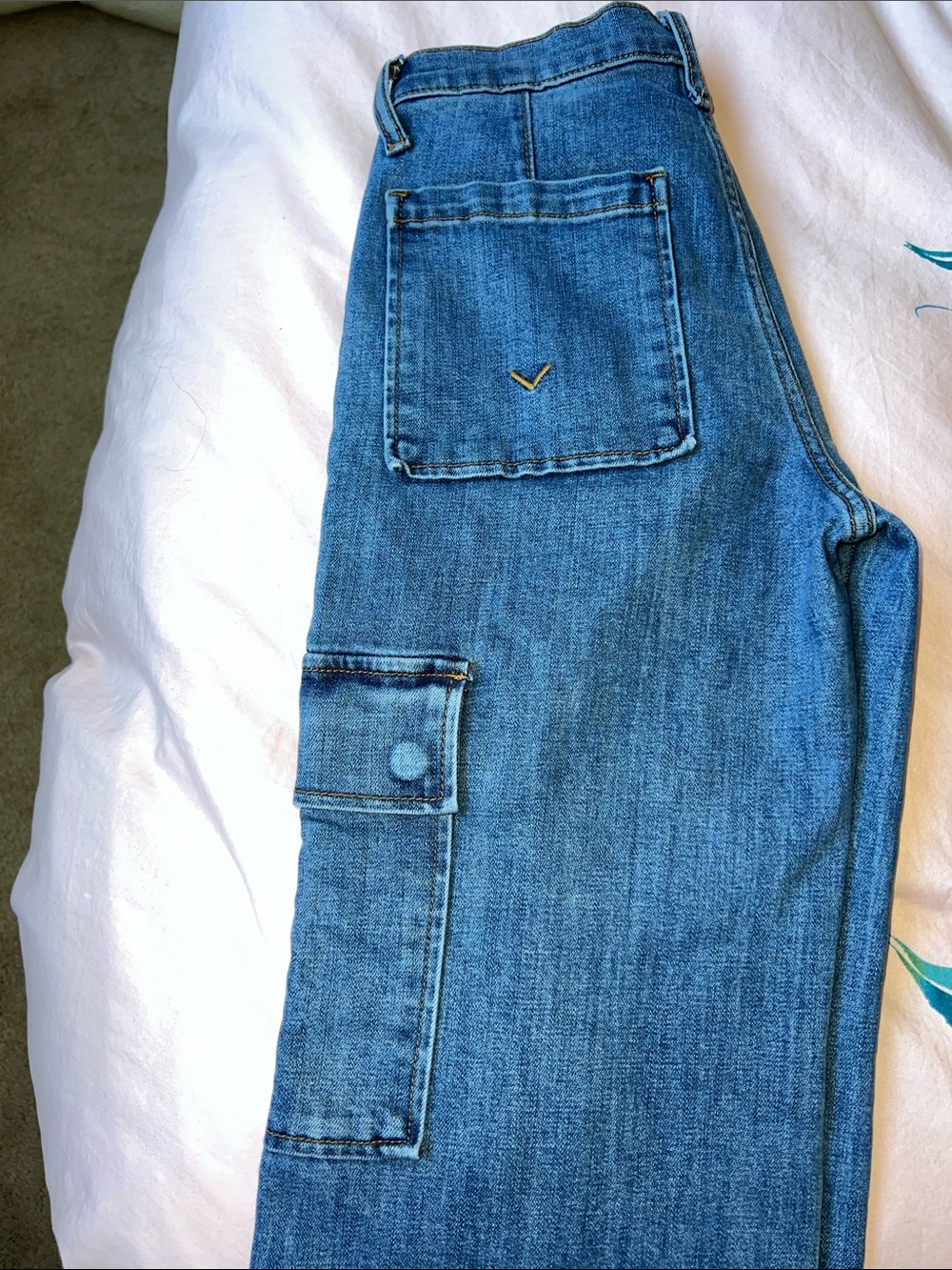 Hudson Blue Wide-Leg cargo pocket Jeans